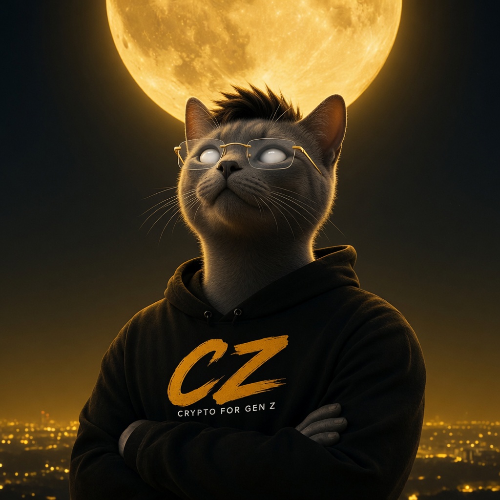 瞎猫 looking at the moon